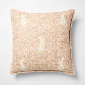 Studio McGee Oversized Square Easter Hidden Bunny Floral Coral